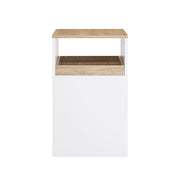 SoBuy Tavolino stampante Mobiletto ufficio Cassettiera compatta Supporto stampante Tavolino divano Bianco-Naturale 40x50x65 cm ASK08-WN