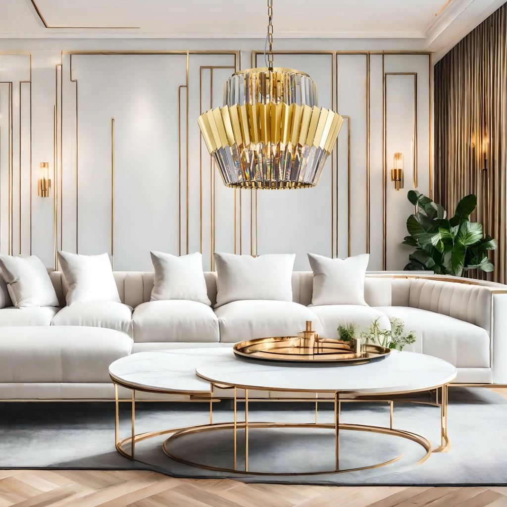 Lampadario cristallo glamour oro Donna 12xE14 Milagro