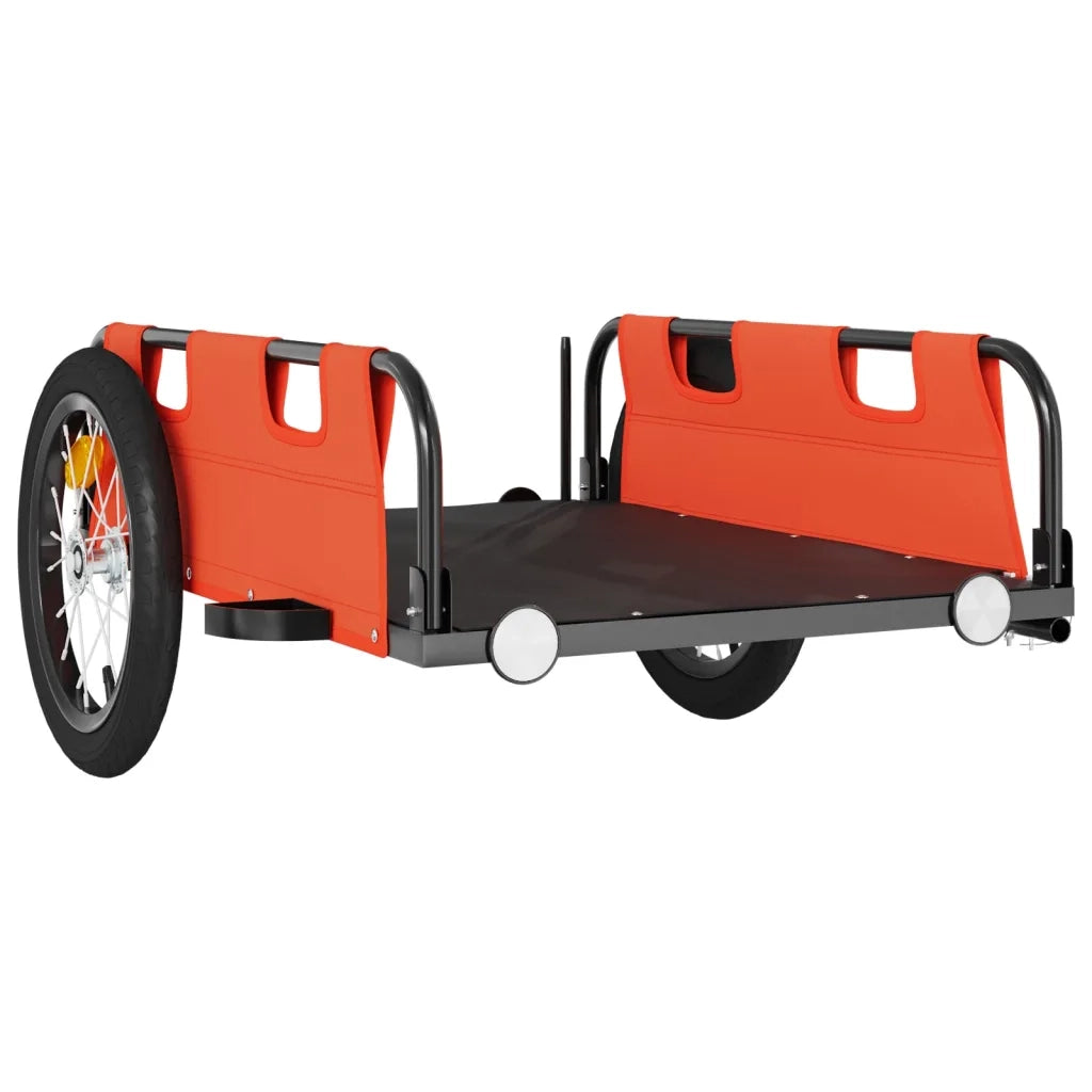 Rimorchio da Bici Arancione e Grigio Oxford e Ferro