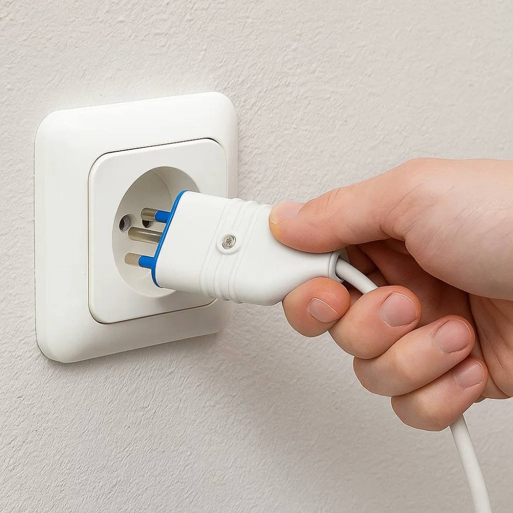 Ecova 30362 spina volante antischiacciamento 16a 2p+t pvc bianco