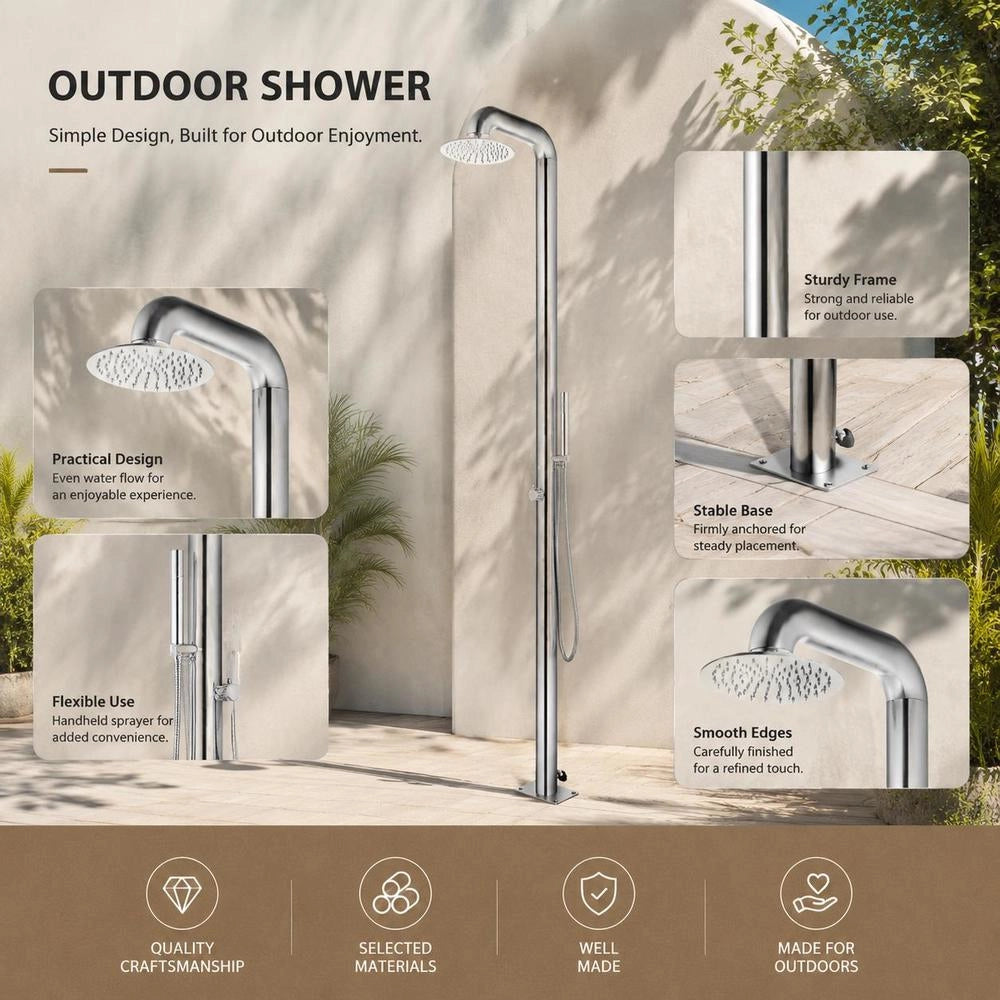 Garden Shower 225 Cm Stainless Steel