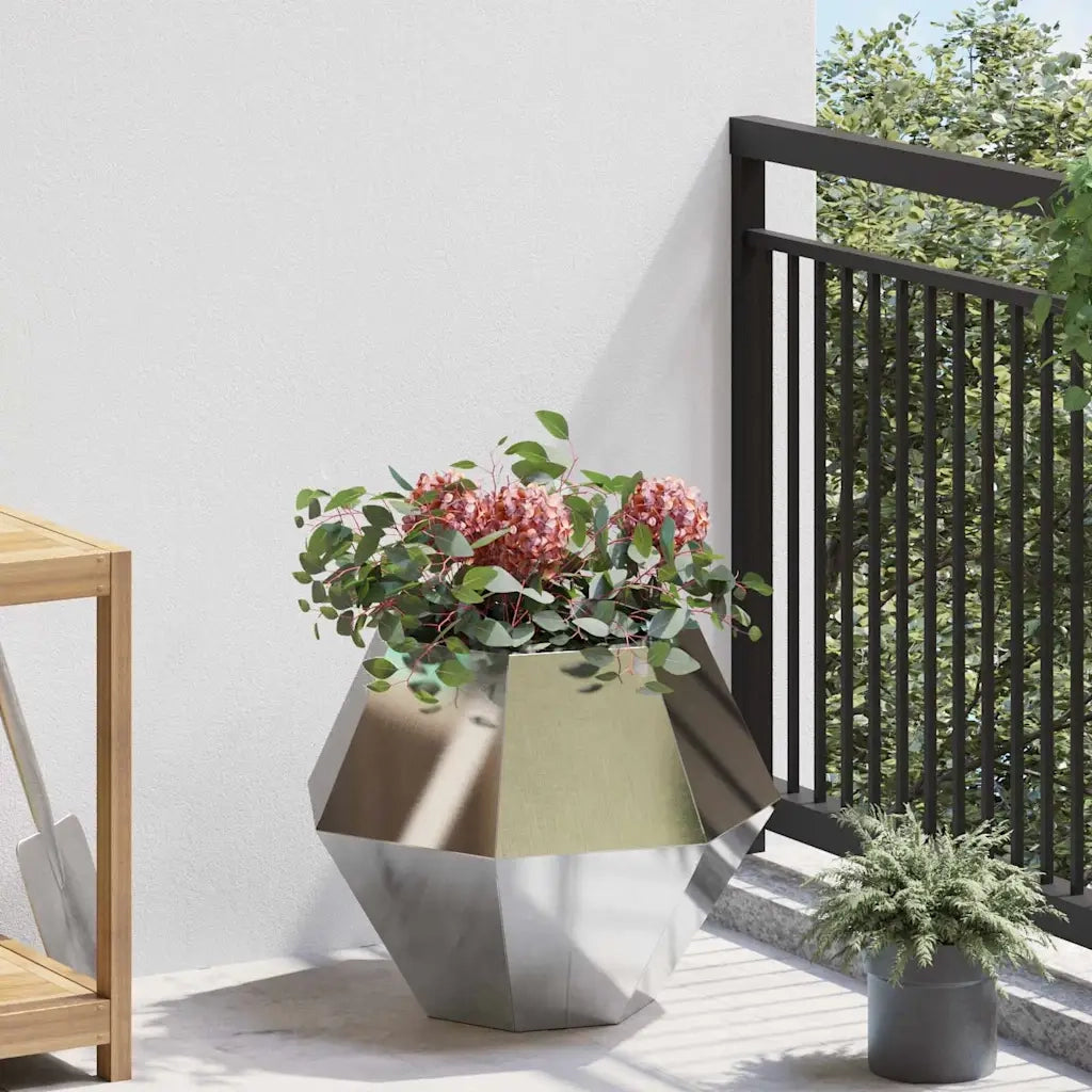 Fioriera | Cassetta per fiori | Vaso Argento 50 x 50 x 40 cm Acciaio inossidabile