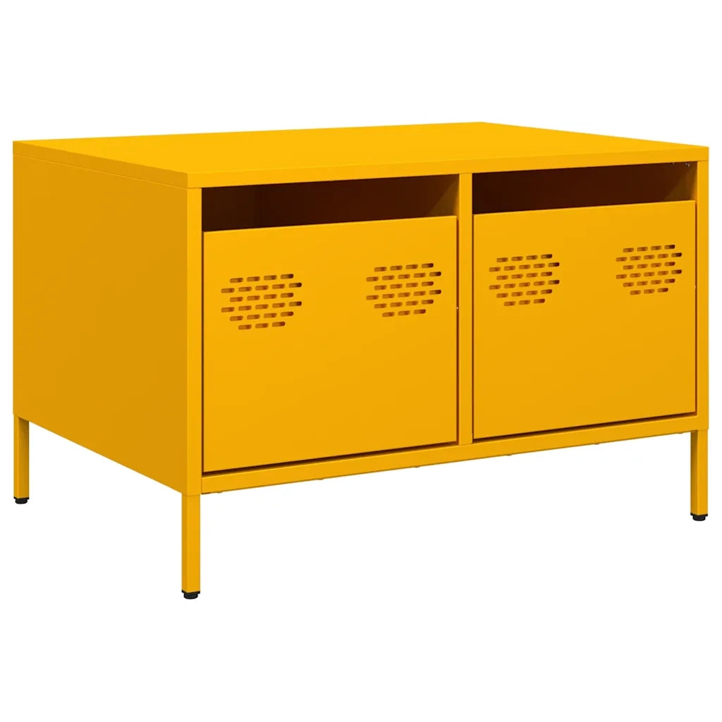 Mobile TV Giallo Senape 68x50x43,5 cm Acciaio Laminato a Freddo 851241