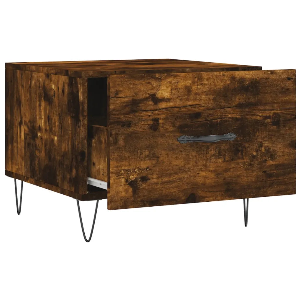 2 pz Tavolini salotto | Tavolino da caff¨¨ | Tavolino da Soggiorno Rovere Fumo 50x50x40cm Legno Multistrato