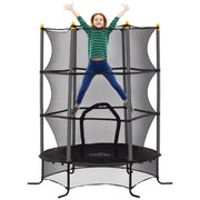 Trampolino per Bambini ¨C zephmum ¨C Nero, Acciaio e Plastica, ?163 cm, con Rete di Sicurezza, 50 kg