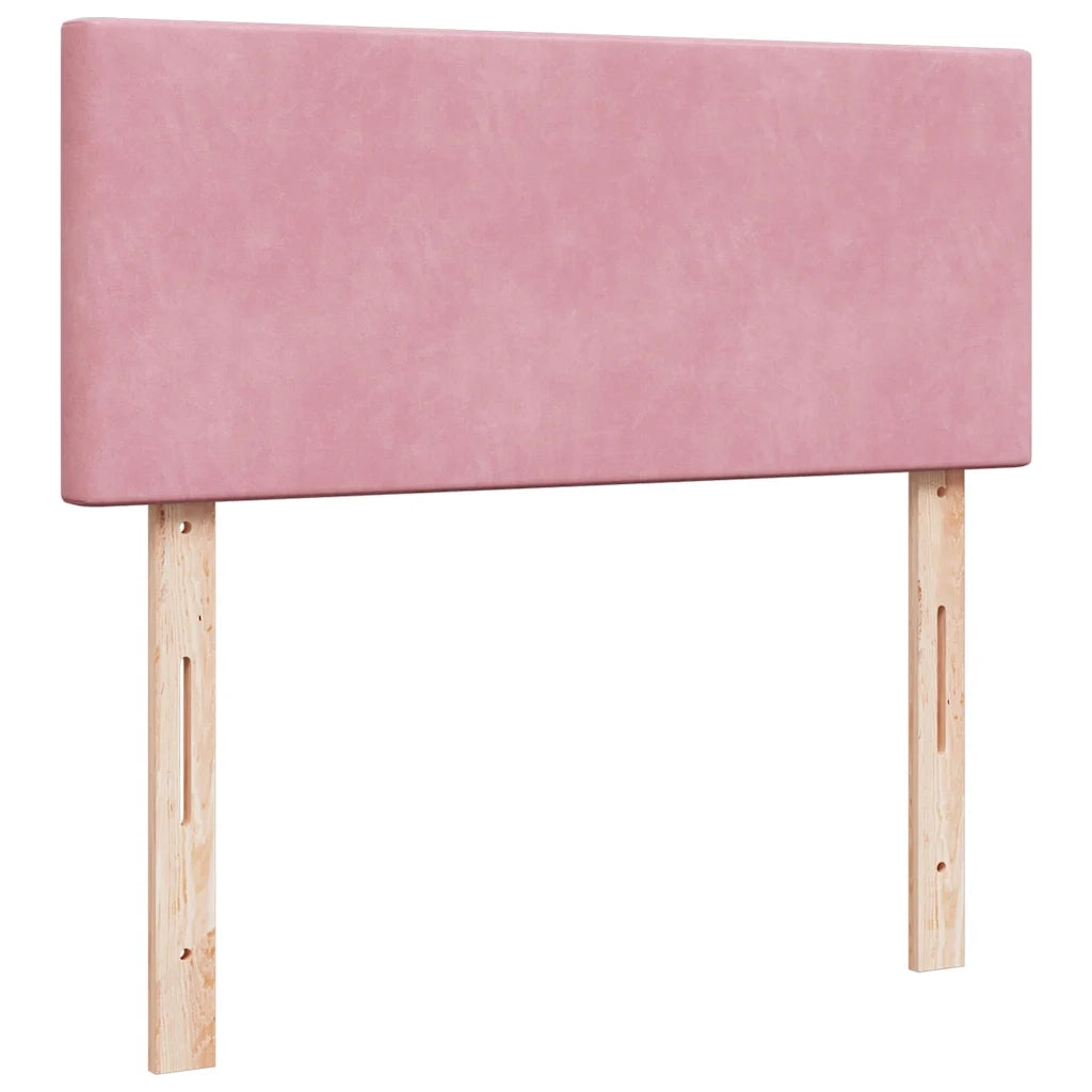 Giroletto a Molle con Materasso Rosa 120x190 cm in Velluto