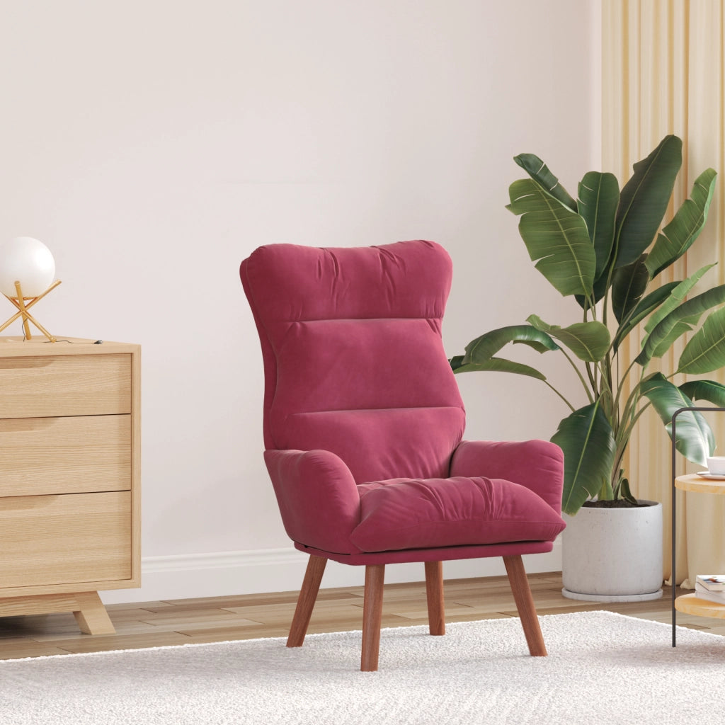 Poltrona Rilassante Velluto Rosso Vino