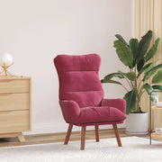 Poltrona Rilassante Velluto Rosso Vino