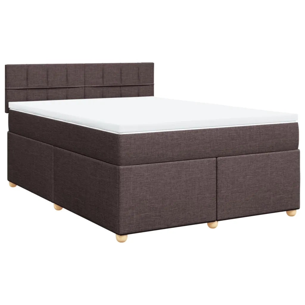 vidaXL Giroletto a Molle con Materasso Marrone Scuro 140x190cm Tessuto