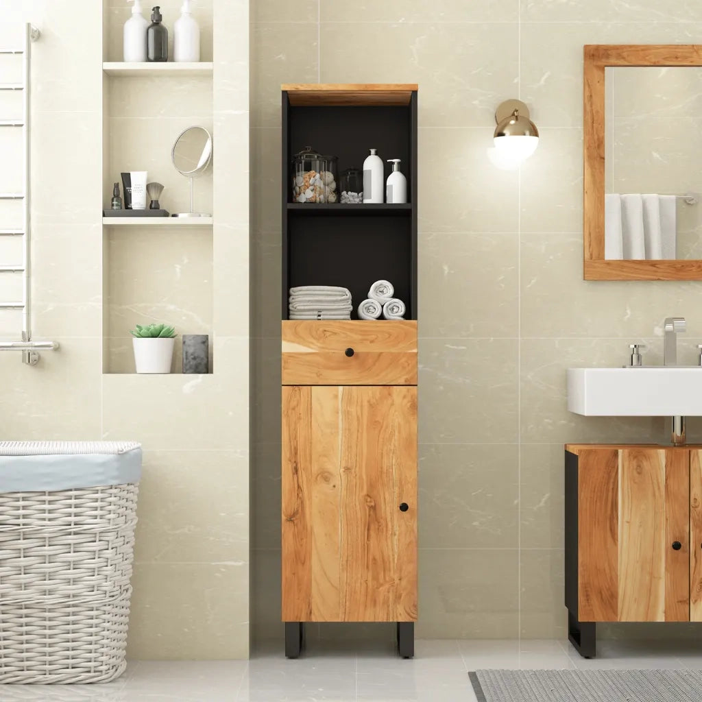 Mobile da Bagno | Armadio da bagno 38x33x160 cm in Legno Massello di Acacia