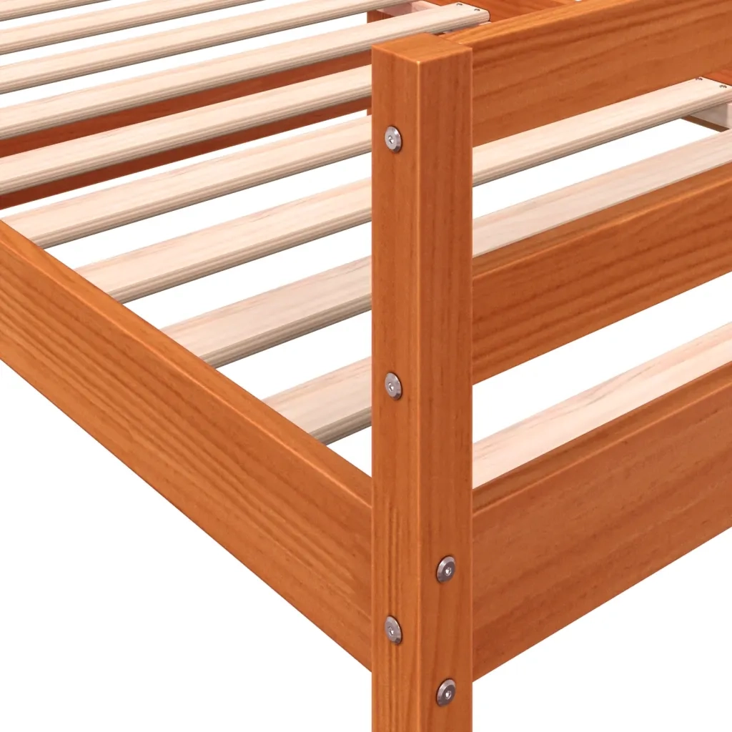 Letto senza Materasso Marrone Cera 80x200 cm Legno di Pino 844486