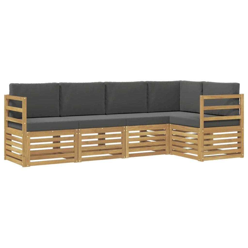 Set di divani da esterno 5 pcs Bianco e Antracite