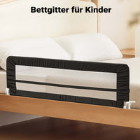 Sponda letto bambini 180x42 cm, pieghevole, metallo e nylon, Barriera anticaduta
