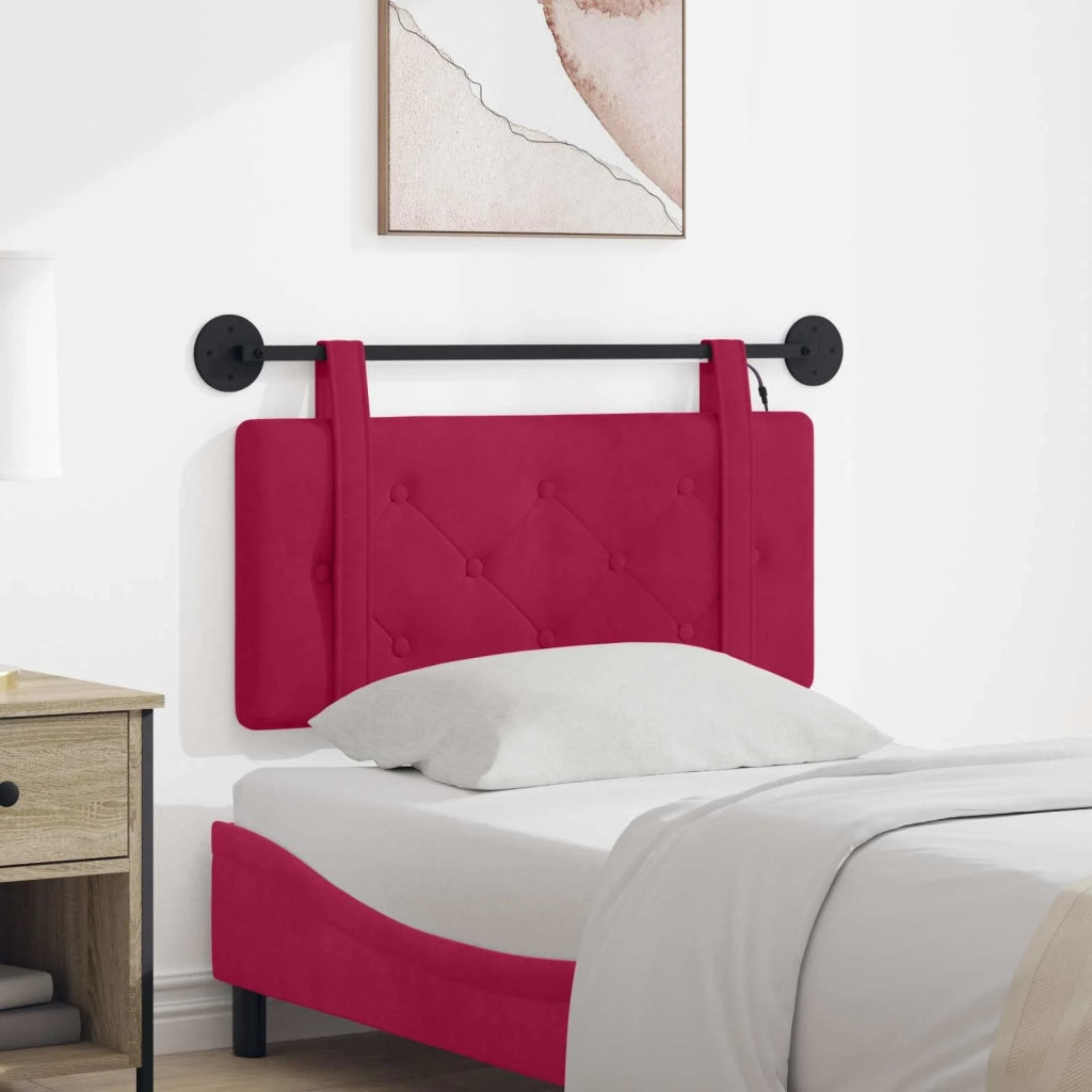 Testiera sospesa Con luce LED Rosso Vino Velluto