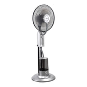 Ventilatore a Piantana con Nebulizzatore Regolabile - 3 Velocitá, Modalitá Oscillazione, Testa Inclinabile - Motore 75W Timer a 60 min. - Argento