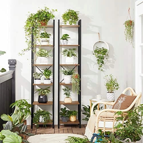 Libreria Valora LLS101B01 in stile loft rustico marrone per soggiorno
