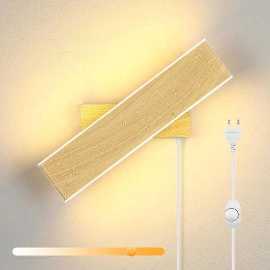 Lampada da Parete con Cavo - Lampada da Parete con Presa per Interno - con Regolatore di Luminosità - Industriale e Vintage - Lampada da Letto per Camera da Letto