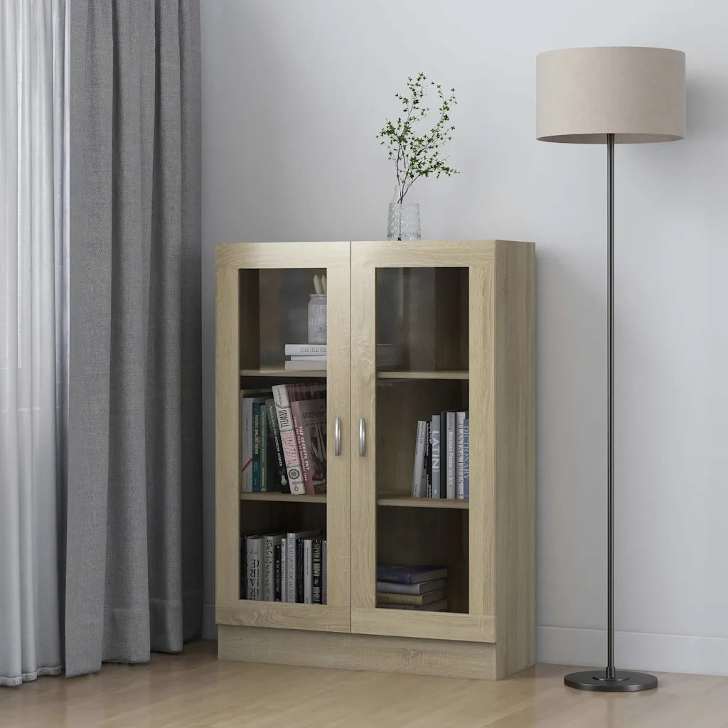 Armadietto Vetrina Rovere Sonoma 82,5x30,5x115 cm Multistrato 802753