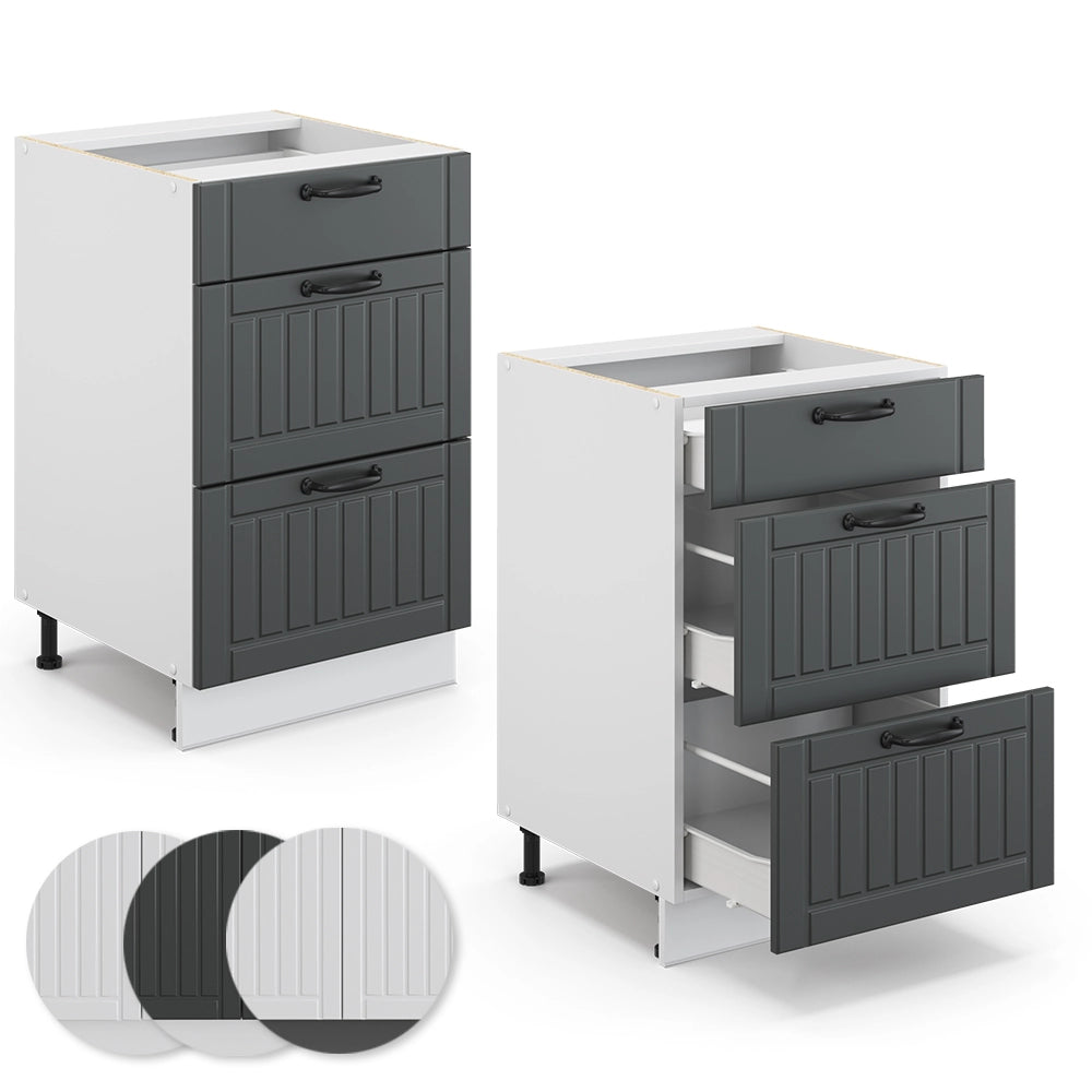 Vicco Mobiletto base per cucina Antracite casa di campagna 50 cm senza piano di lavoro