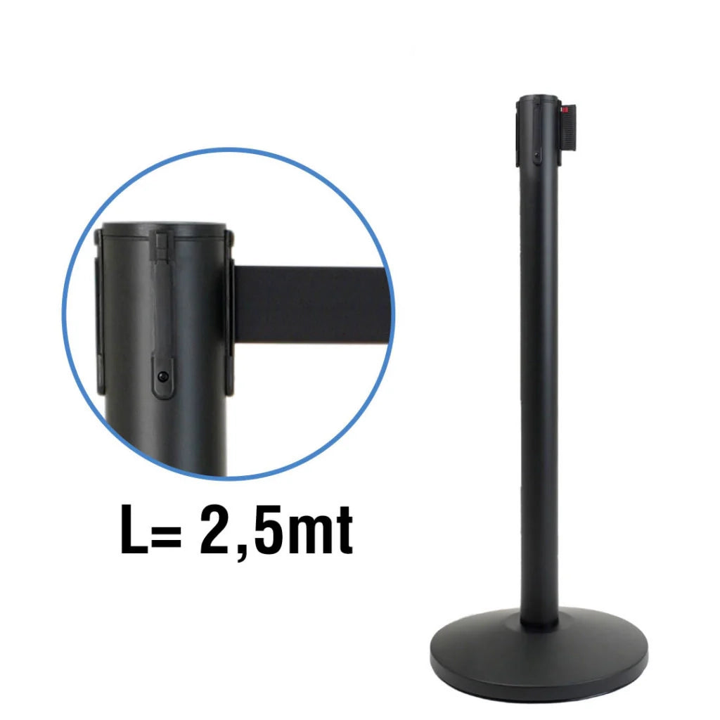Colonnina Segnapercorso nera nastro nero easytop
