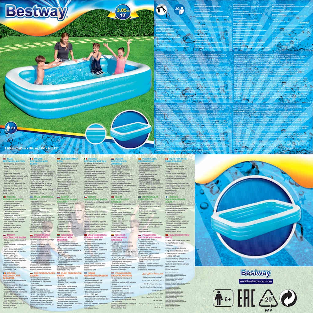 Bestway Piscina Gonfiabile 305x183x56 cm 92108