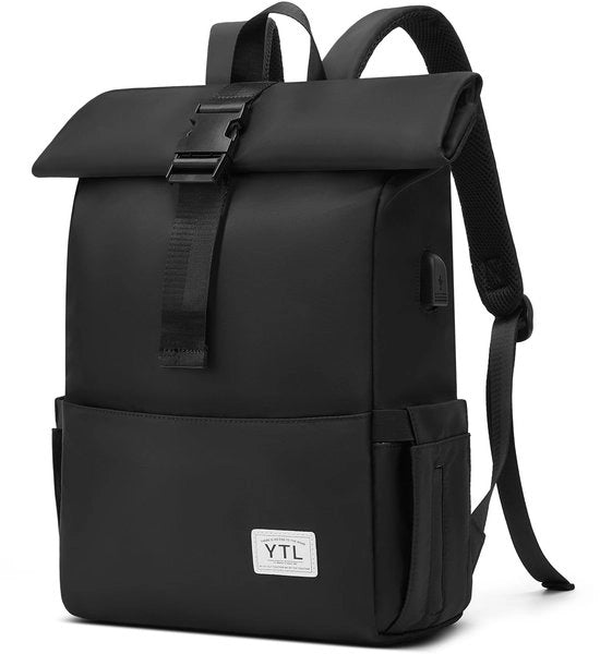 Borsa da Ciclismo con Targa Rolltop per Uomo e Donna, Borsa Leggera Impermeabile con Molti Comparti per Laptop da 15,6