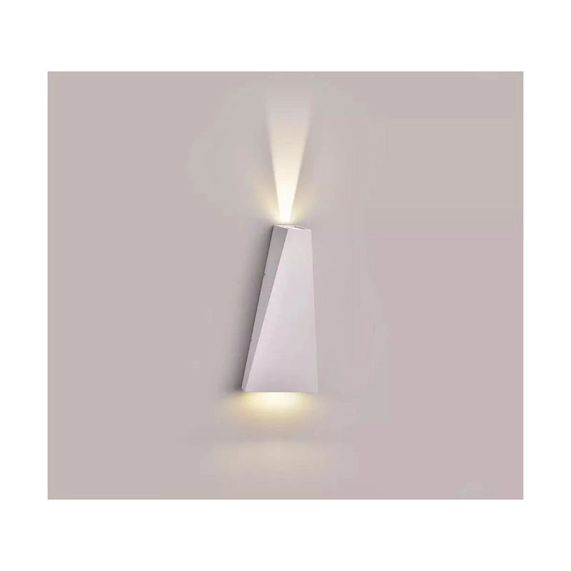 Applique Lampada LED da Muro Piramide 6W 3000K Carcassa Bianca Doppio Fascio Luminoso Up-Down IP65 SKU-8295