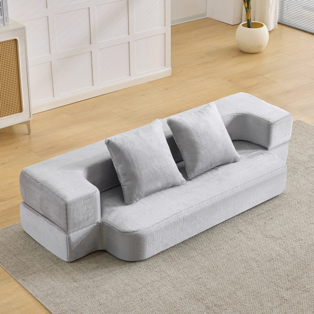 DIVANO Convertibile a 2 Posti 31x31x110 cm Grigio Chiaro in Schiuma