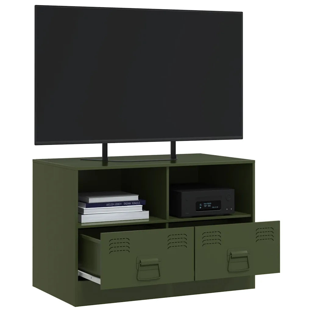 Mobile TV Verde Oliva 67x39x44 cm in Acciaio 841747