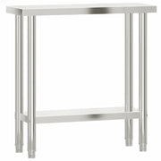 Tavolo da lavoro professionale da cucina 82,5 x 30 x 85 cm acciaio inox 02_0045406