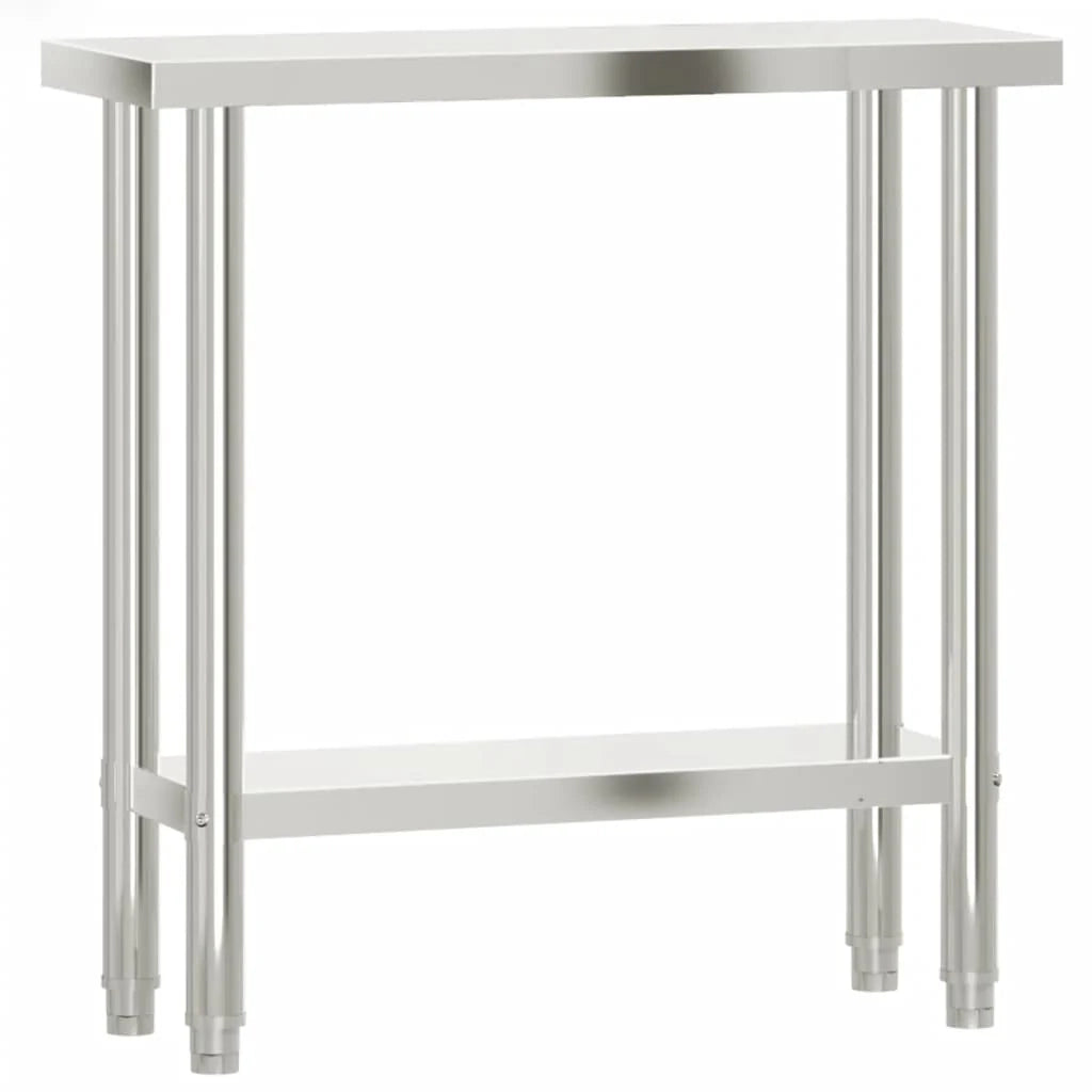 Tavolo da lavoro professionale da cucina 82,5 x 30 x 85 cm acciaio inox 02_0045406