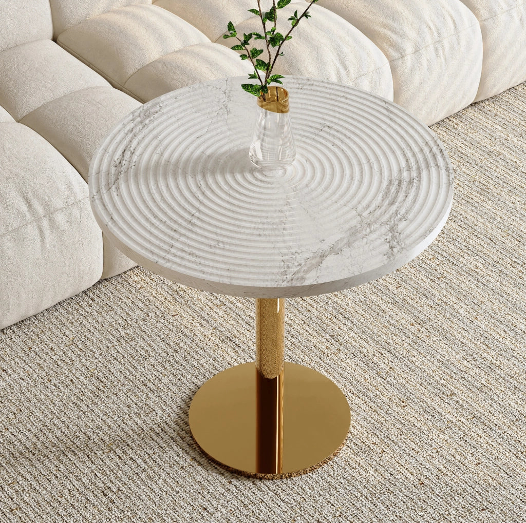 Tavolo rotondo Tulip bianco Ø80 cm in MDF e metallo