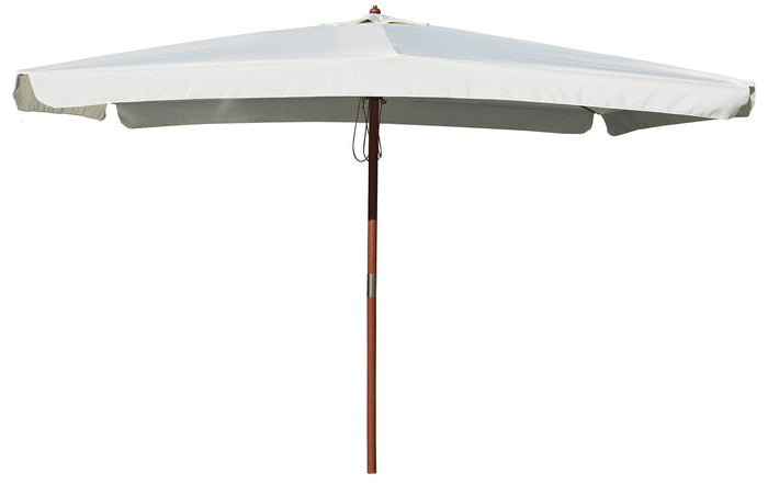 Ombrellone da Giardino 3x2 m Palo Ø48 mm in Legno e Poliestere Ecrù