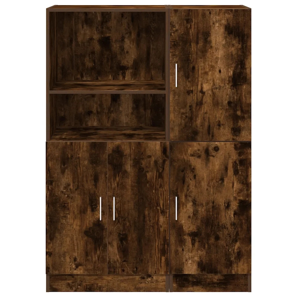 Set di Mobili da Cucina 2 pz Rovere Fumo in Truciolato 3324146