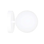 Applique A 1 Luce Hallador In Acciaio Bianco E Sfera In Vetro Opalino