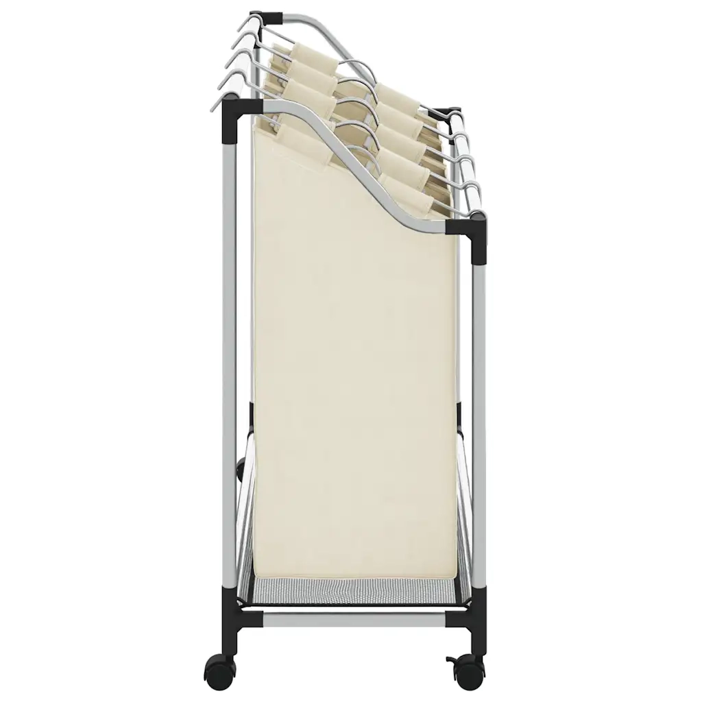 Portabiancheria con 4 Sacchi Crema in Acciaio  cod mxl 51043
