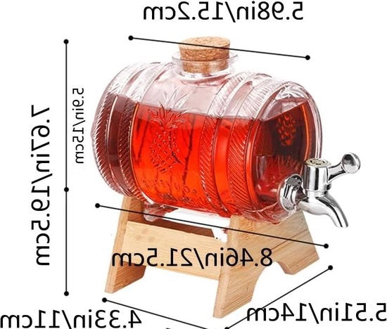 Dispensatore di Bevande in Vetro da 1 Litro con Stand e Rubinetto - Decantatore di Whiskey Personalizzato (Oro) - Grande Capacità