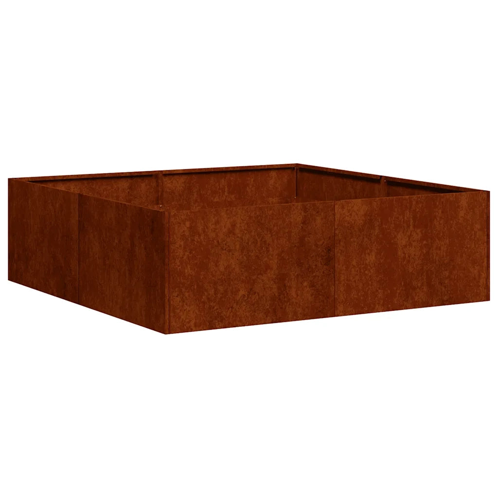 Fioriera Arrugginita 100x100x30 cm in Acciaio Corten 860814
