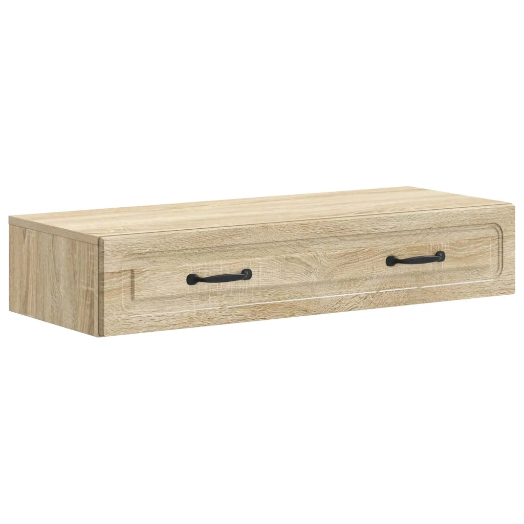 Tavolino da Parete Laterale Rovere Sonoma 87,5 x 34,5 x 17 cm