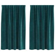 Tende Oscuranti | Tende Blackout 2 pz Verde Scuro 140 x 140 cm Velluto