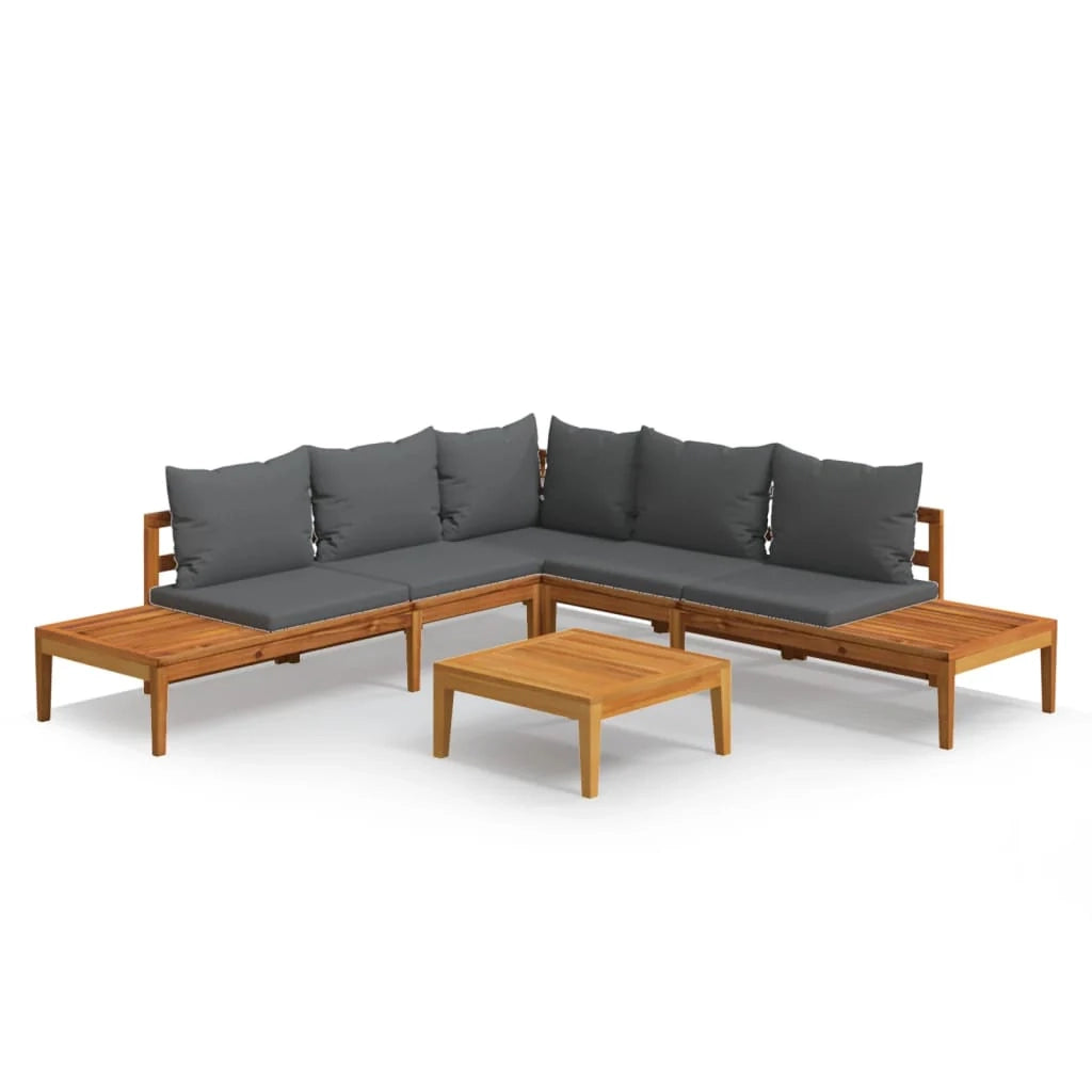 Set di mobili da giardino mobili da esterno 4 pezzi con cuscini legno di acacia grigio scuro 02_0016137