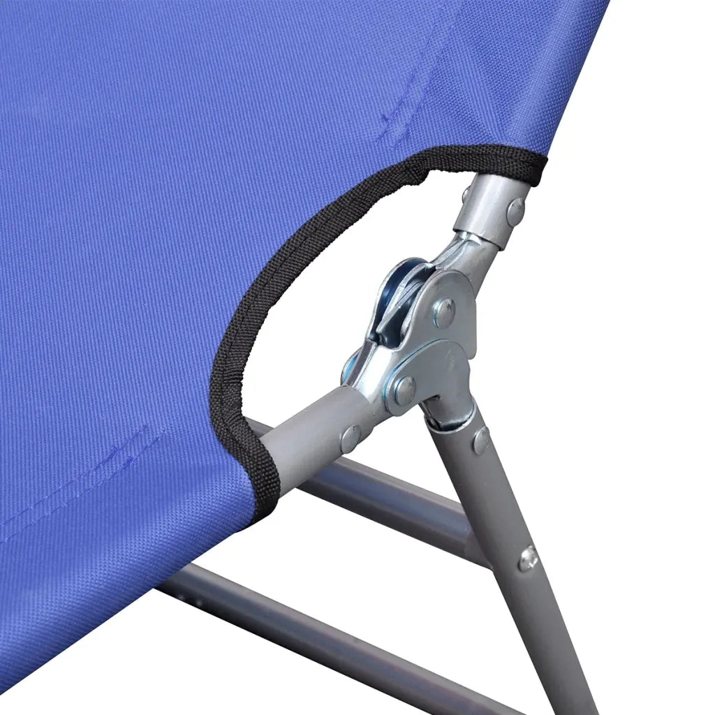 Lettino Prendisole Pieghevole Acciaio Verniciato a Polvere Blu 41477