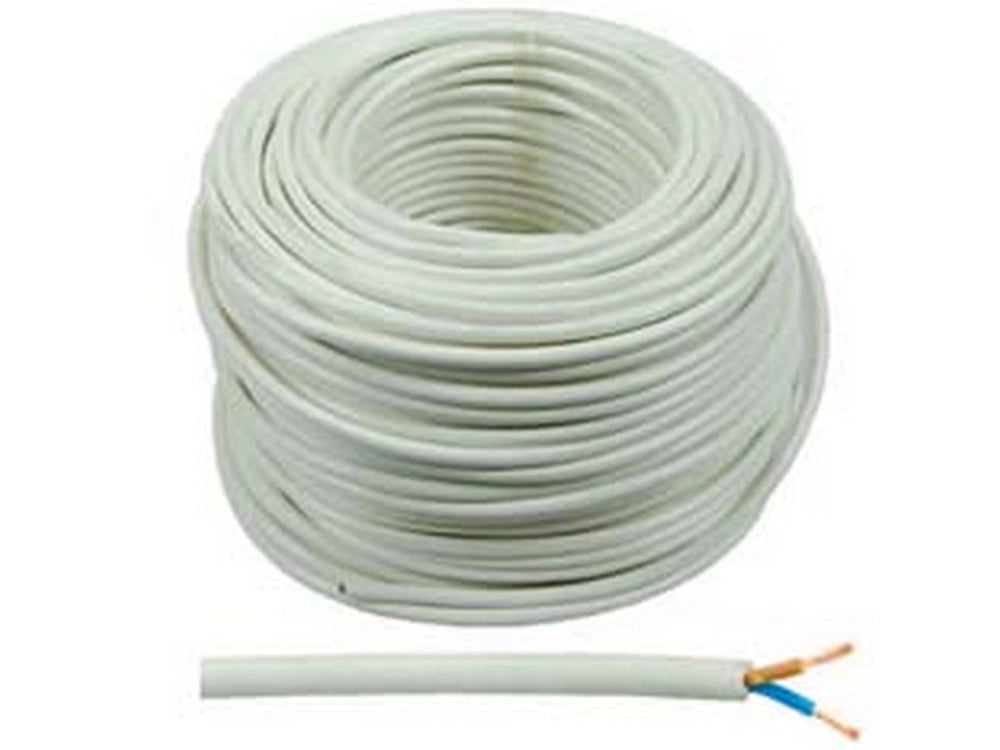 100mt cavo elettrico bipolare similgomma bianco h05vv-f - 2x mmq.1 colore bianco  cod:ferx.fer90728