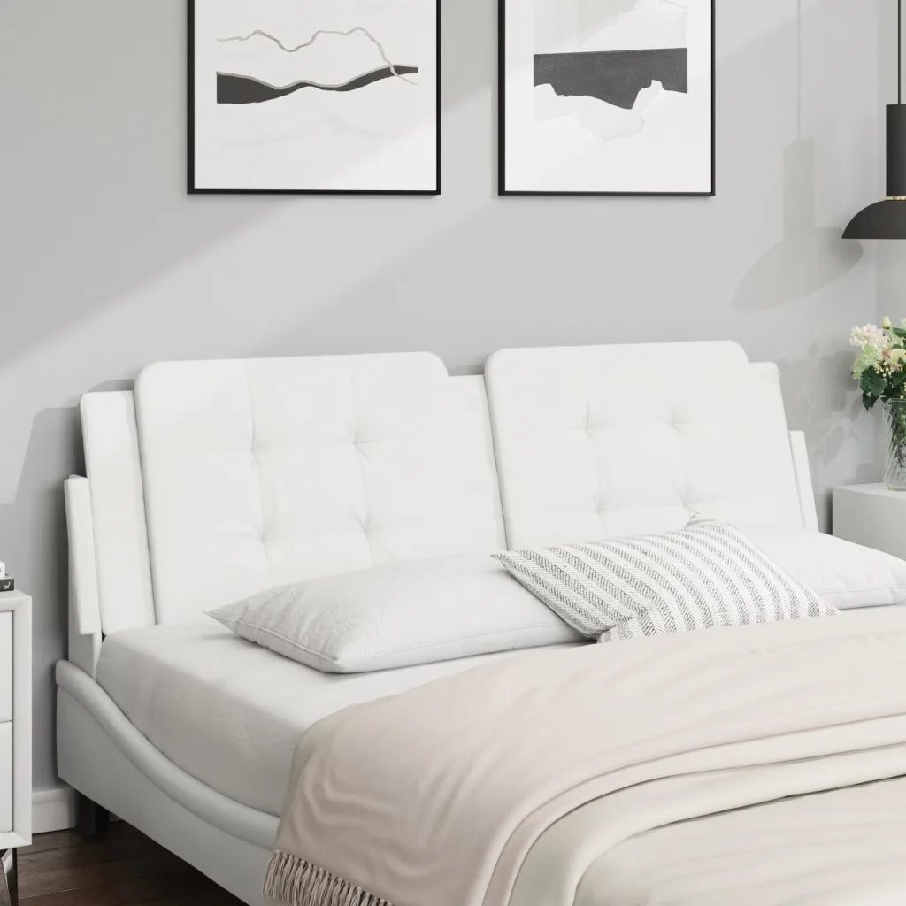 vidaXL Cuscino Testiera Bianco 152 cm in Similpelle