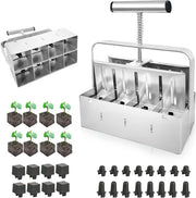 Kit di bloccaggio del terreno manuale migliorato 6 pezzi, 8 pezzi per produrre blocco del terreno per il seminato, blocco del terreno manuale 5 cm, attrezzo per blocco del terreno, insieme per blocco del terreno per il giardinaggio