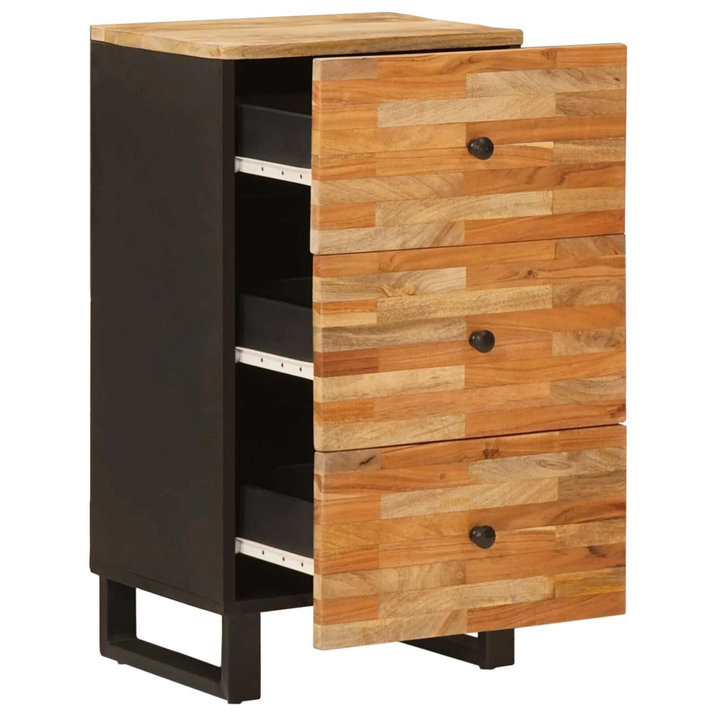 Mobile laterale Marrone 40 x 33 x 75 cm Legno di mango massello