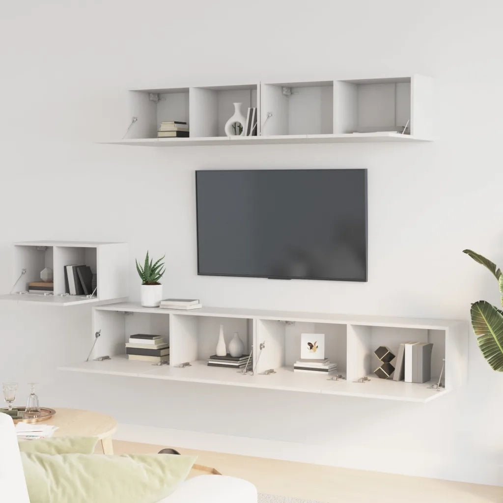 Set di Mobili Porta TV 5 pz Bianco in Legno Multistratocod mxl 121513