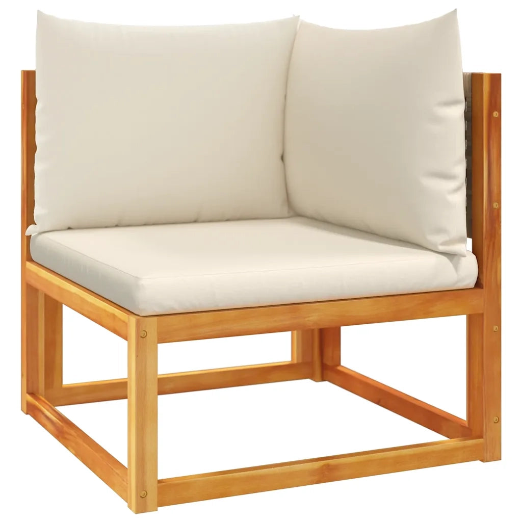 Divano da giardino angolare con cuscini in legno di acacia e rattan 4008176