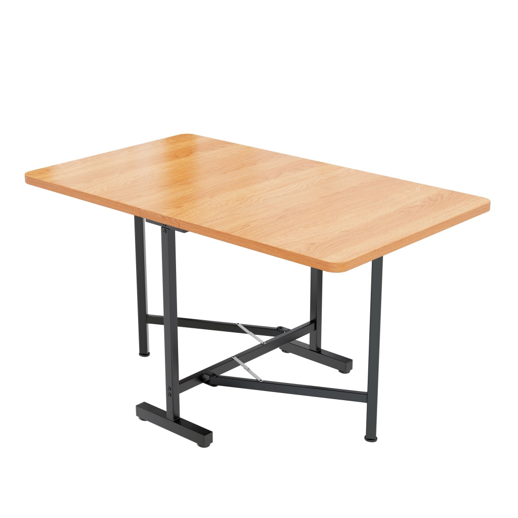 Tavolo da pranzo allungabile e pieghevole con supporto in lega, portata 60 kg, in MDF, quercia bianca americana