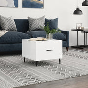 Tavolino da Salotto-Tavolino da soggiorno-Tavolo Bianco Lucido 50x50x40 cm Legno Multistrato 158057